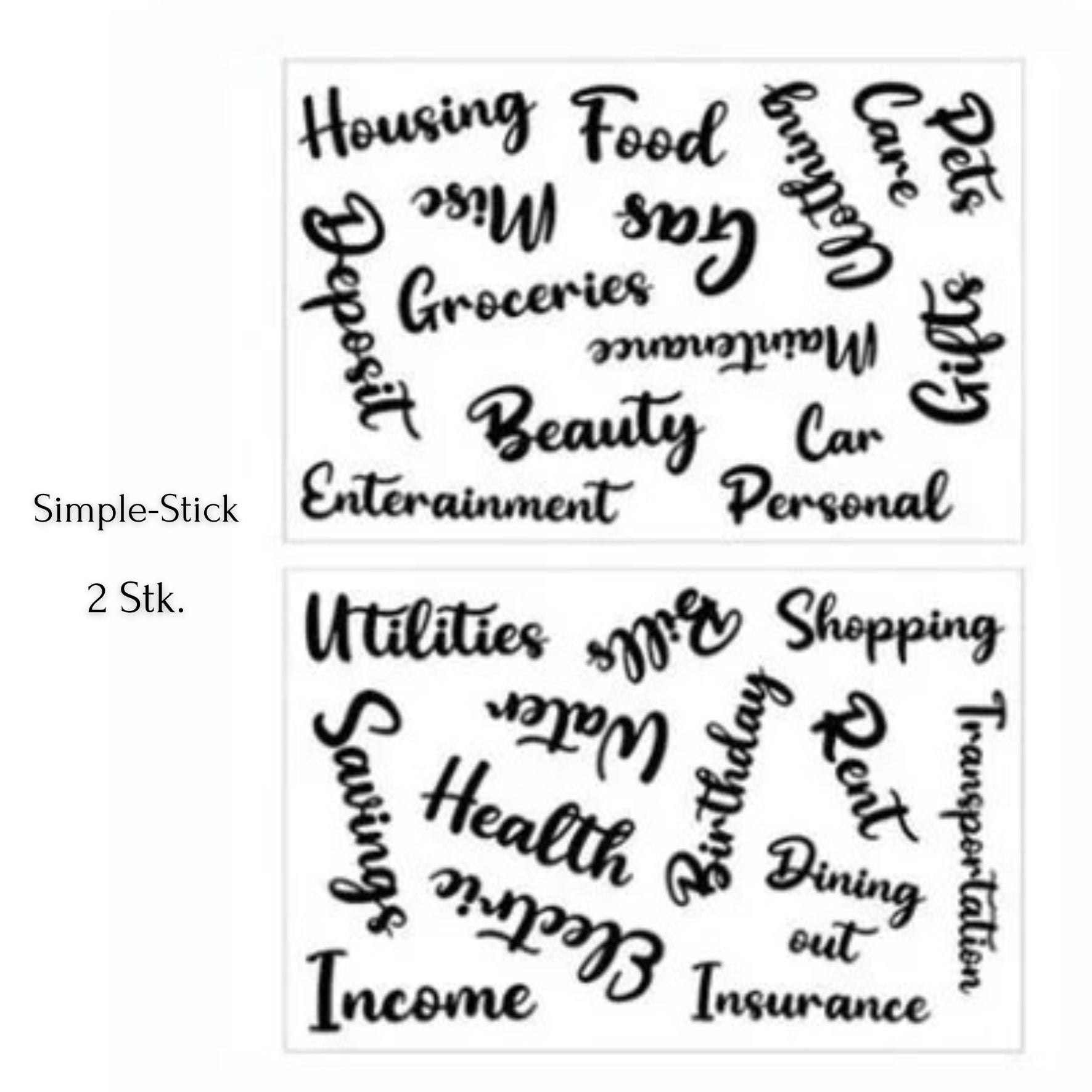 Simple-Stick – Sticker-Set für deine Budgetkategorien